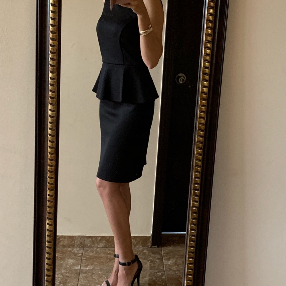 Spence Black Peplum dress